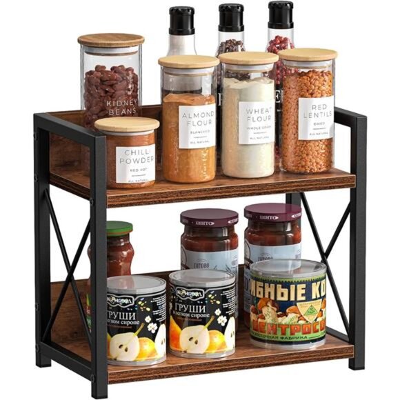 Countertop Shelf Organizer, 2 Tier Kitchen Spice Rack for Countertop - Picture 7 of 8